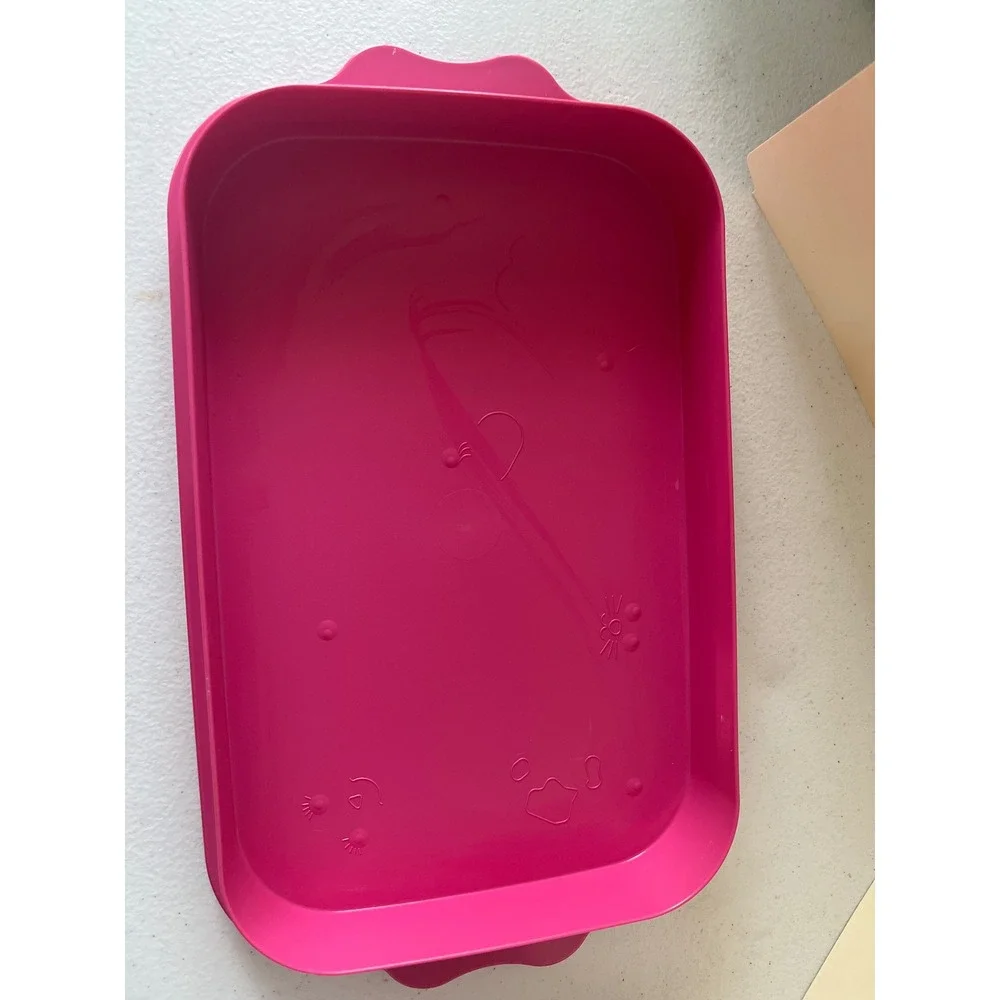 Tupperware Multi Cookie Cutter Sheet with Pink Serving Storage Tray Set